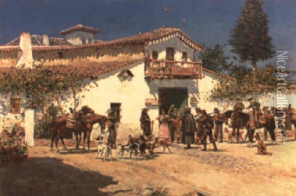 Cortijo De San Rafael Oil Painting - Manuel Alcazar Y Ruiz