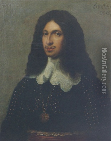 Portrait Of Don Juan De Toledo, Wearing Black With A Crimson Sash And A Gold Chain With The Order Of Santiago Oil Painting - Philippe de Champaigne