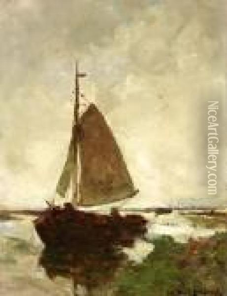 Het Turfschip Van Jan Van Soest In Nieuwkoop Oil Painting - Jan Hendrik Weissenbruch