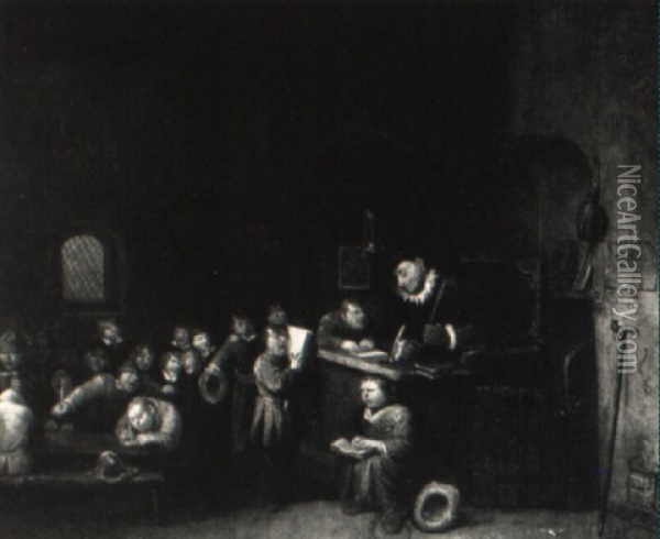 The Interior Of A Schoolroom Oil Painting - Egbert van Heemskerck the Younger