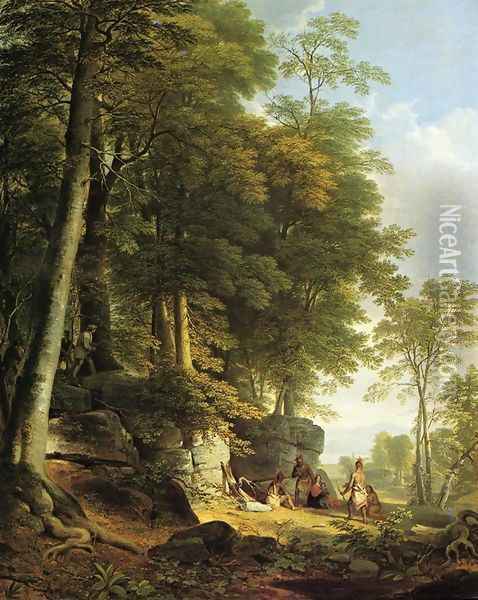 Indian Rescue Oil Painting - Asher Brown Durand
