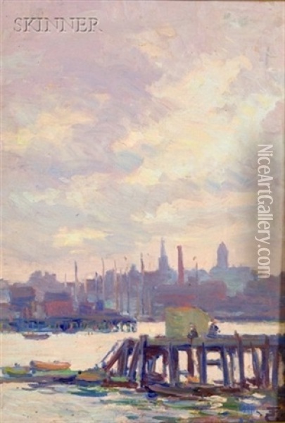 Gloucester Harbor Oil Painting - Eben Farrington Comins