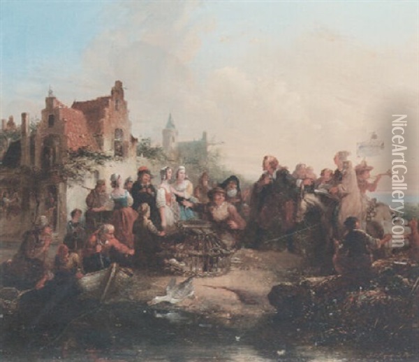 The Offerings Oil Painting - Henricus Engelbertus Reijntjens