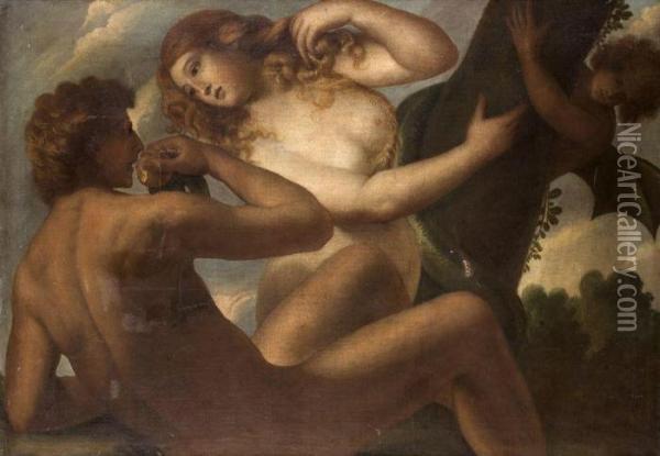 Adam Et Eve Oil Painting - (Alessandro) Padovanino (Varotari)
