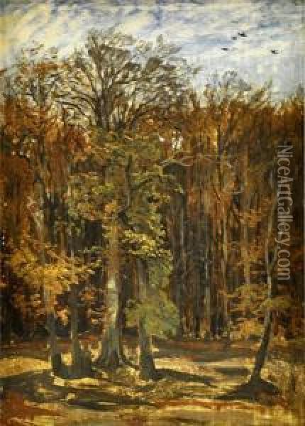 Herbstwald Oil Painting - Karl Rodeck
