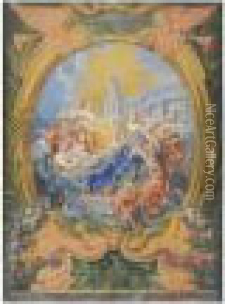 L'allegorie Au Mariage De Monseigneur Le Dauphin Oil Painting - Antoine Coypel