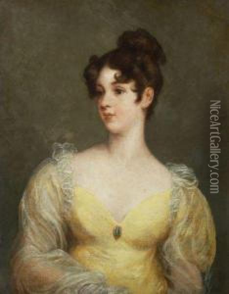 Portrait Presume De Lady Grosvenor Oil Painting - George Henry Harlow