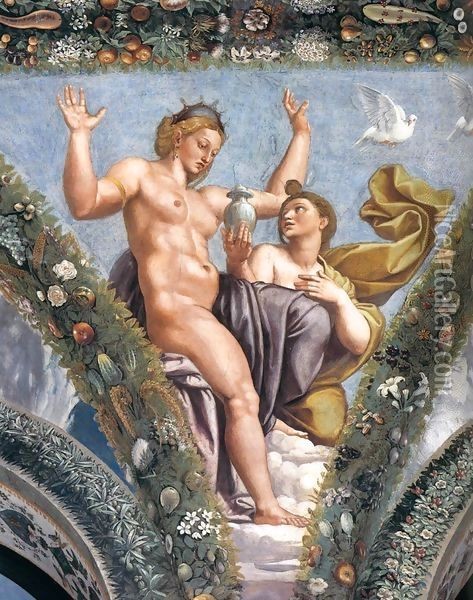 Psyche Gives Venus the Vessel Oil Painting - Raphael