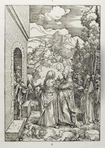 Thevisitation; Christ Taking Leave Of His Mother Oil Painting - Albrecht Durer