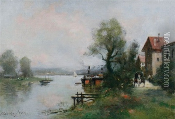 Cart By A Towpath Oil Painting - Maurice Levis