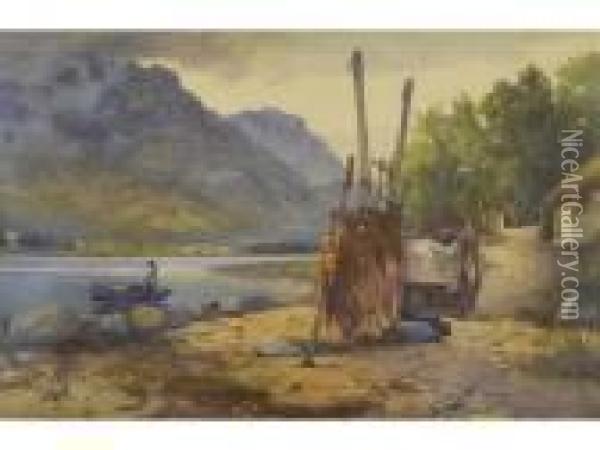 Scottish Loch Scene Oil Painting - James Scott Kinnear