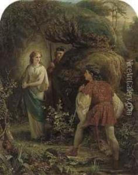 Prospero And Miranda Meeting Ferdinand Oil Painting - Alfred Patten