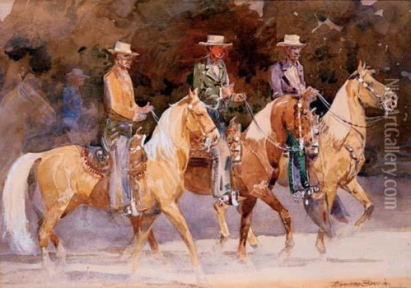 The Three Caballeros Oil Painting - John Edward Borein