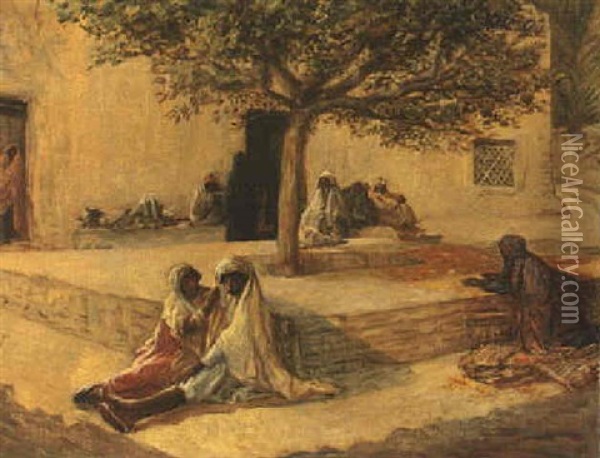 Arabs Shaded From The Afternoon Heat Oil Painting - Ismael Gentz