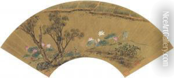 Summer Lotus Oil Painting - Jiang Tingxi
