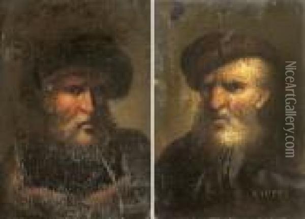 Paar Miniaturportrats Oil Painting - Rembrandt Van Rijn