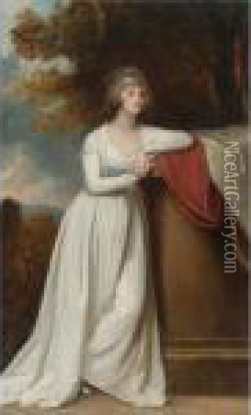 Portrait Of Barbara, Marchioness Of Donegall Oil Painting - George Romney