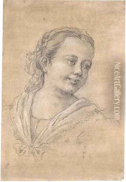 Portrait of a girl Oil Painting - Francesco Zuccarelli