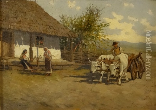 Rural Scene Oil Painting - Ludovic Bassarab