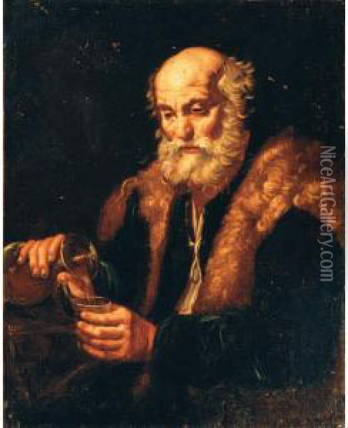 Vecchio Bevitore (allegoria Del Gusto) Oil Painting - Bernhard Keil