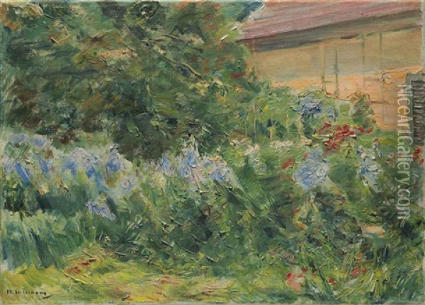 Blumenstauden Am Gartnerhauschen Nach Nordwesten Oil Painting - Max Liebermann