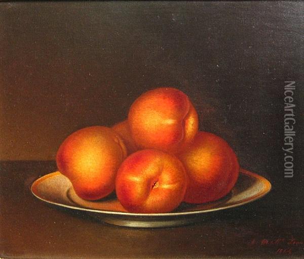 Still Life With Peaches Oil Painting - A.M. Mclean