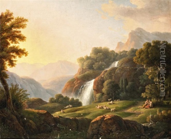 Romantikus Taj Vizesessel Oil Painting - Johann Nepomuk Schoedlberger