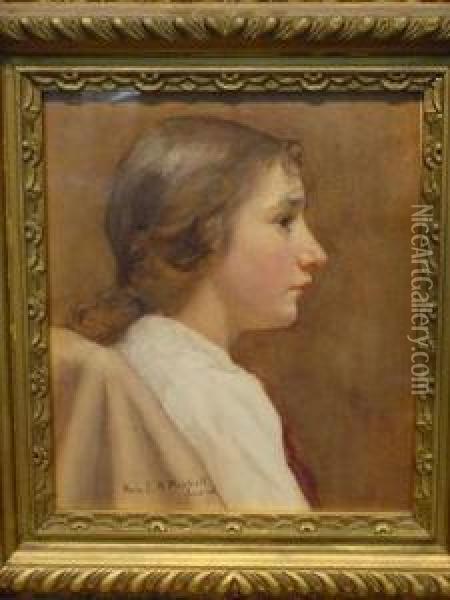 Portrait Of A Young Girl Oil Painting - George Forest De Brush