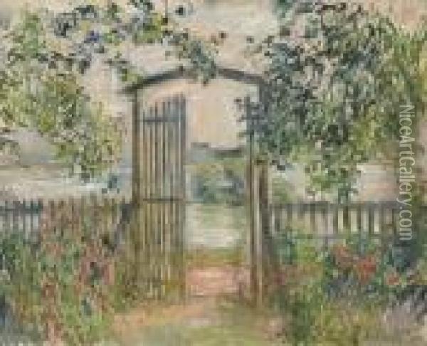 La Porte Du Jardin A Vetheuil Oil Painting - Claude Oscar Monet