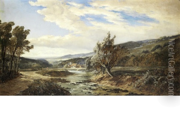 A Country Landscape Oil Painting - Edmund John Niemann