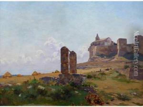 Fos Sur Mer. Oil Painting - Joseph Garibaldi