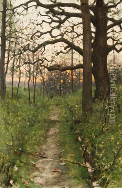 Waldweg Oil Painting - Charles Daux