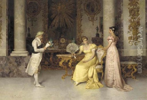 The Suitor's Visit Oil Painting - Francesco Beda