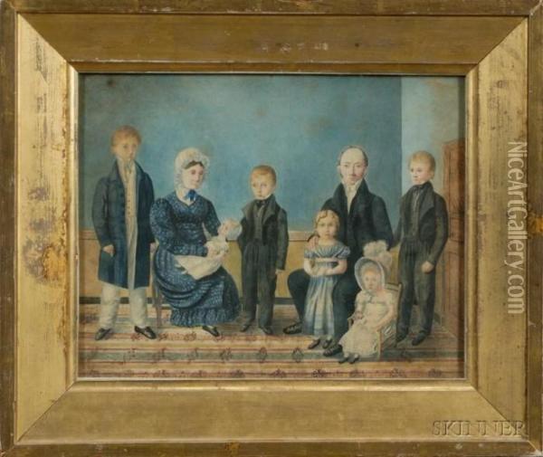 Family Group. Oil Painting - John Ritto Penniman