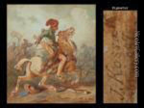 Krieger In Einer Schlacht Zu Pferde Oil Painting - Juliusz Kossak