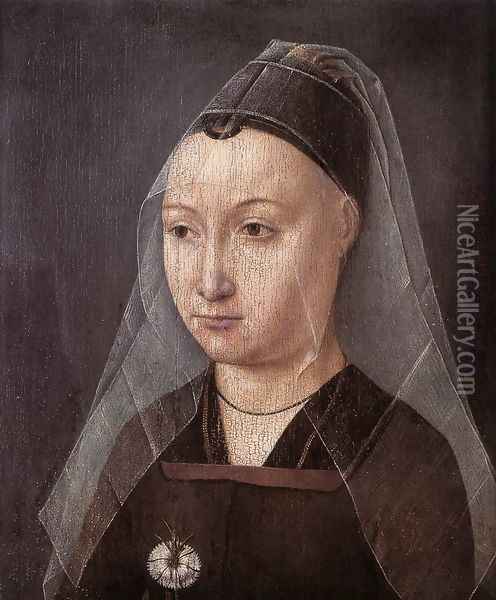 Portrait of a Lady with a Carnation Oil Painting - Master of the Legend of St. Ursula