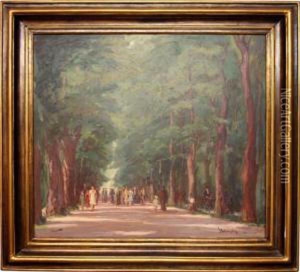 Promenada V Parku Oil Painting - Josef Stolovsky