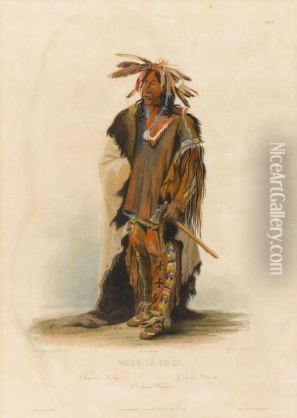 Wahk-ta-ge-li, A Sioux Warrior Oil Painting - Karl Bodmer