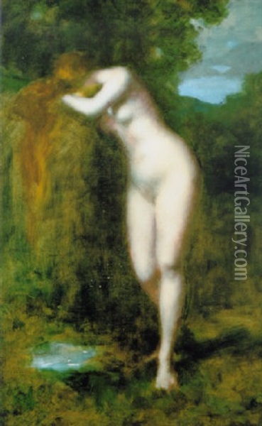 Nymph At The Spring Oil Painting - Jean Jacques Henner