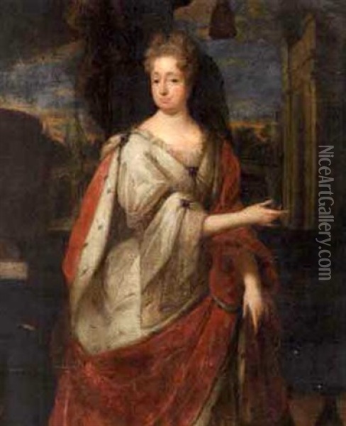 Portrait Of Sophia Of Palatine, Later Wife Of Ernst August, Elector Of Hanover Oil Painting - Jacques Vaillant