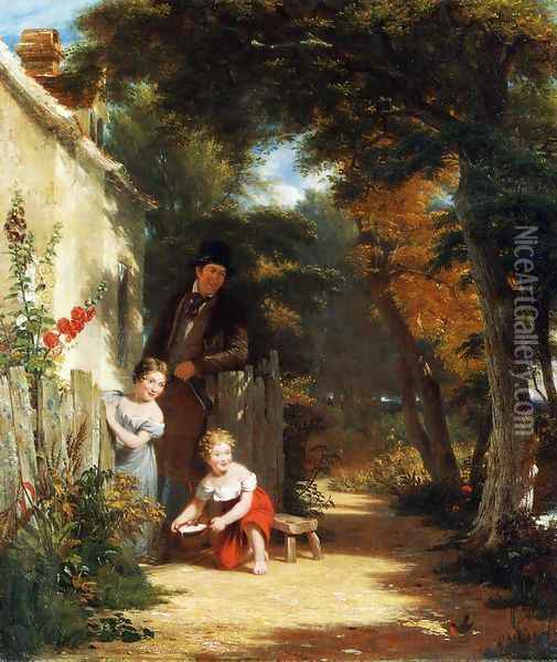 The Robin Oil Painting - William Frederick Witherington
