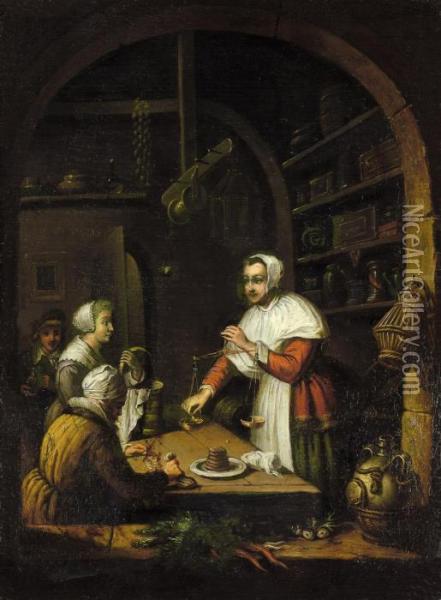 Die Gewurzhandlerin Oil Painting - Willem van Mieris