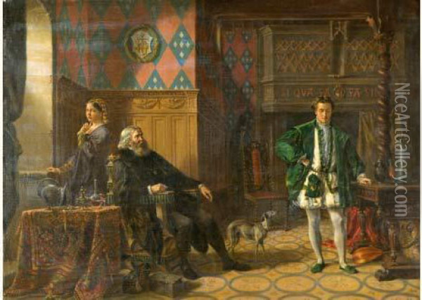 La Demande En Mariage Sous La Renaissance Oil Painting - Theodore De Saussure