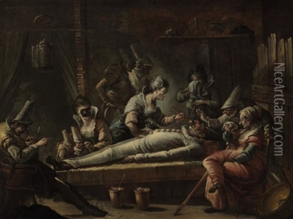 The Death Of Pulcinello Oil Painting - Francesco Zugno the Younger