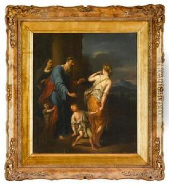 The Expulsion Of Hagar And Ishmael Oil Painting - Adriaen Van Der Werff