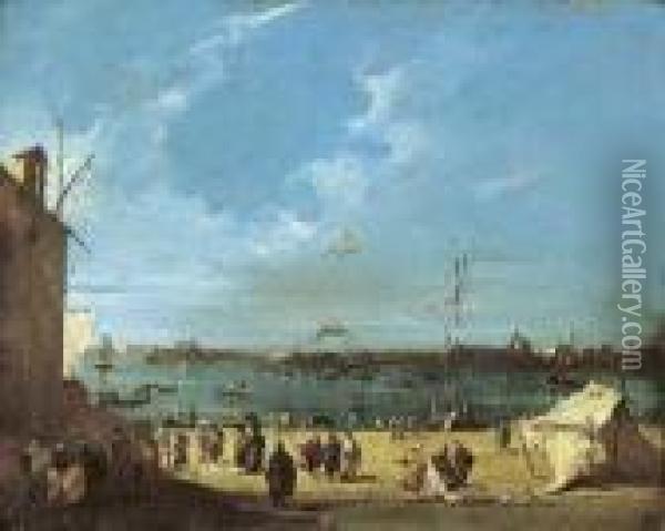 Le Lcher De Montgolfiere Oil Painting - Giacomo Guardi