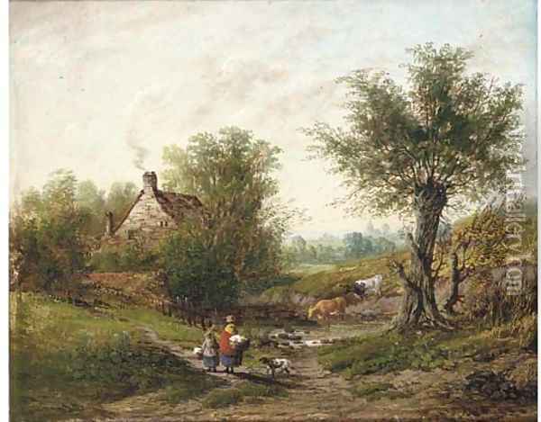 View of Trowse, near Norwich Oil Painting - Norwegian School