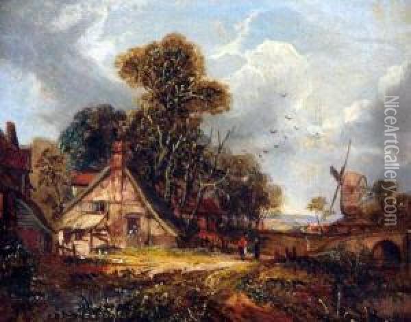 East Anglian Landscape Oil Painting - Joseph Paul