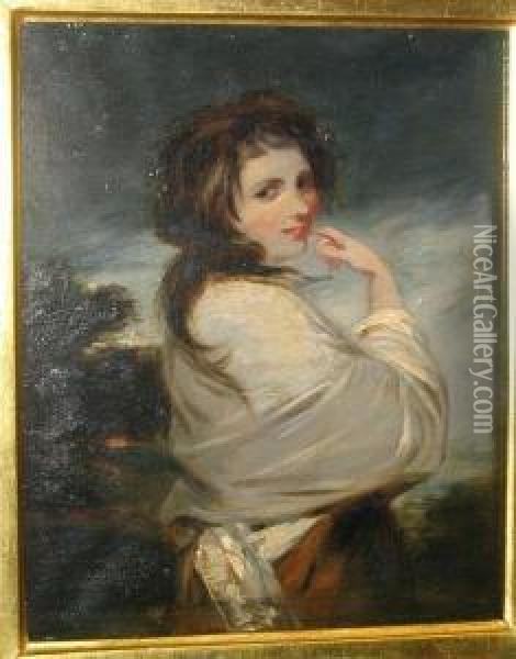 Portrait Of Lady Hamilton As A Baccante Oil Painting - William Collins