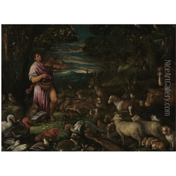Orpheus Charming The Animals Oil Painting - Francesco Bassano the Younger